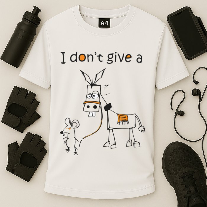 I Dont Give A Rat Ass Donkey And Mouse Walking Funny VNeck Performance Shirt