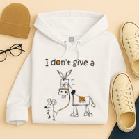 I Dont Give A Rat Ass Donkey And Mouse Walking Funny VNeck Hoodie
