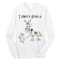 I Dont Give A Rat Ass Donkey And Mouse Walking Funny VNeck Long Sleeve Shirt