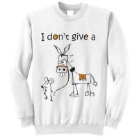 I Dont Give A Rat Ass Donkey And Mouse Walking Funny VNeck Sweatshirt