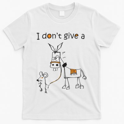 I Dont Give A Rat Ass Donkey And Mouse Walking Funny VNeck T-Shirt