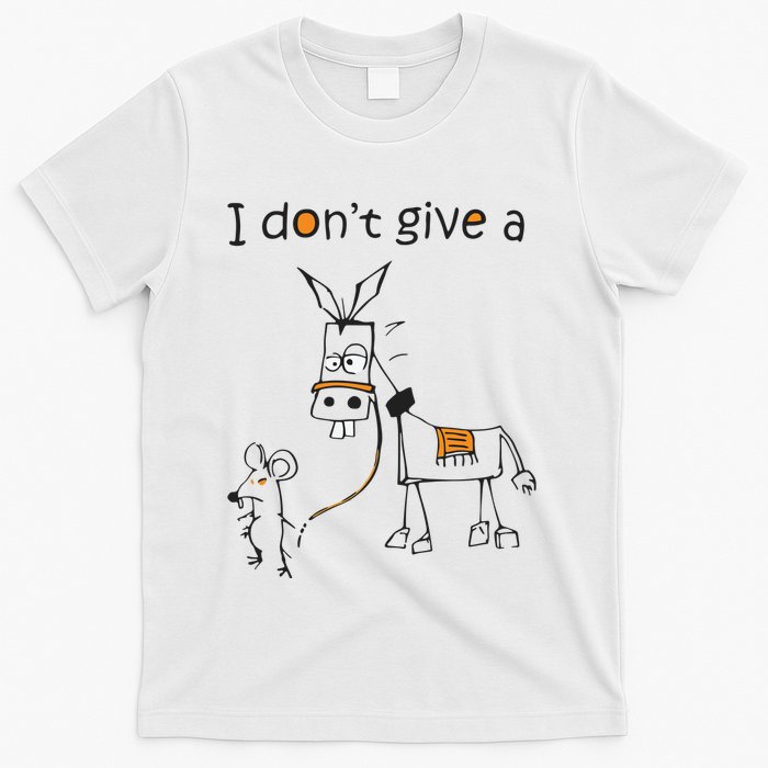 I Dont Give A Rat Ass Donkey And Mouse Walking Funny VNeck T-Shirt
