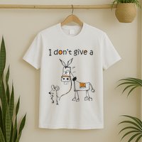 I Dont Give A Rat Ass Donkey And Mouse Walking Funny VNeck T-Shirt