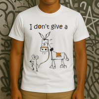 I Dont Give A Rat Ass Donkey And Mouse Walking Funny VNeck T-Shirt