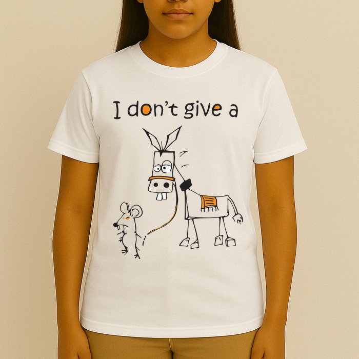 I Dont Give A Rat Ass Donkey And Mouse Walking Funny VNeck T-Shirt