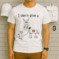 I Dont Give A Rat Ass Donkey And Mouse Walking Funny VNeck T-Shirt