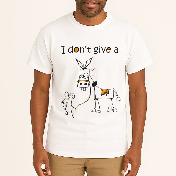 I Dont Give A Rat Ass Donkey And Mouse Walking Funny VNeck Tall T-Shirt