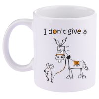 I Dont Give A Rat Ass Donkey And Mouse Walking Funny VNeck 11oz C Handle Ceramic Mug