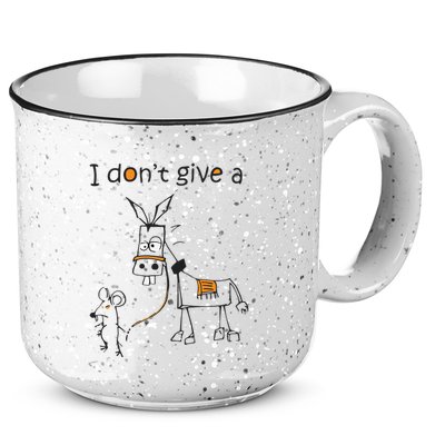 I Dont Give A Rat Ass Donkey And Mouse Walking Funny VNeck 15oz Campfire Ceramic Mug
