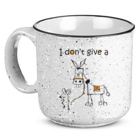 I Dont Give A Rat Ass Donkey And Mouse Walking Funny VNeck 15oz Campfire Ceramic Mug