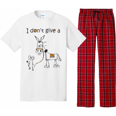 I Dont Give A Rat Ass Donkey And Mouse Walking Funny VNeck Pajama Set