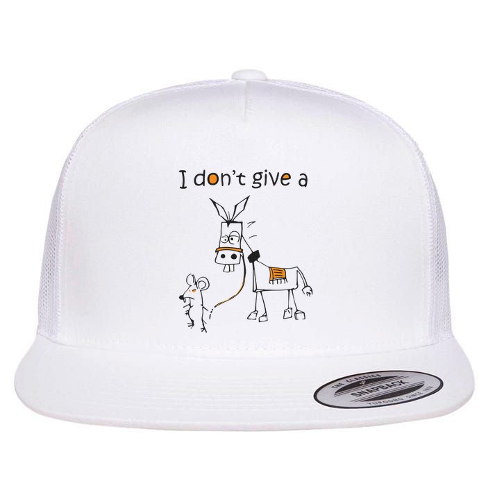 I Dont Give A Rat Ass Donkey And Mouse Walking Funny VNeck Flatbill Hat