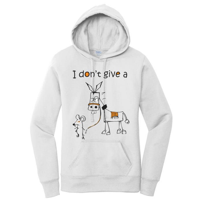 I Dont Give A Rat Ass Donkey And Mouse Walking Funny VNeck Women's Pullover Hoodie