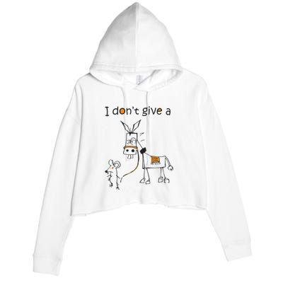 I Dont Give A Rat Ass Donkey And Mouse Walking Funny VNeck Crop Fleece Hoodie