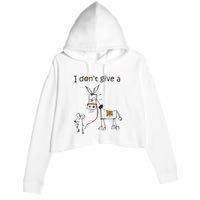 I Dont Give A Rat Ass Donkey And Mouse Walking Funny VNeck Crop Fleece Hoodie