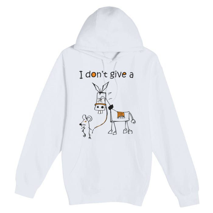 I Dont Give A Rat Ass Donkey And Mouse Walking Funny VNeck Premium Pullover Hoodie