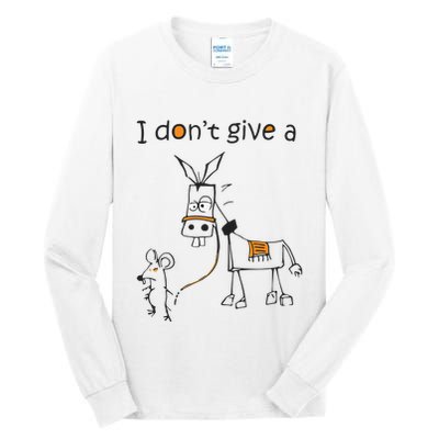 I Dont Give A Rat Ass Donkey And Mouse Walking Funny VNeck Tall Long Sleeve T-Shirt