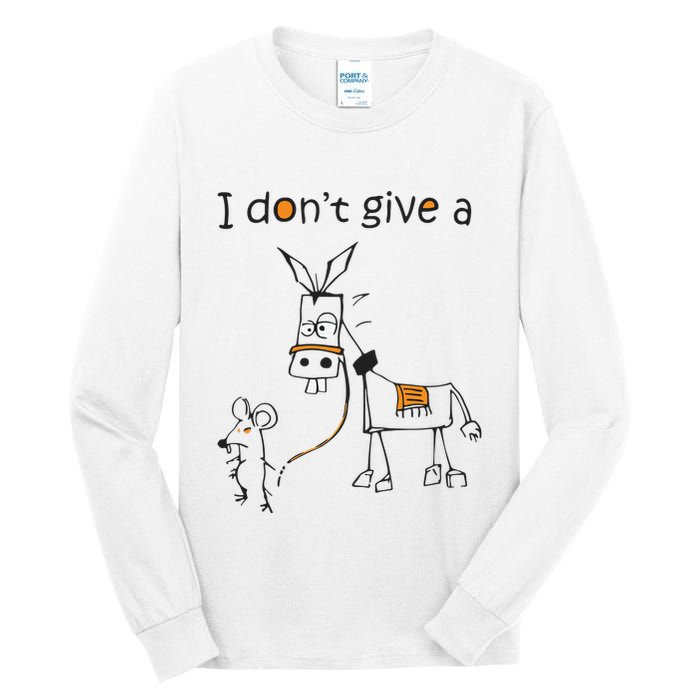 I Dont Give A Rat Ass Donkey And Mouse Walking Funny VNeck Tall Long Sleeve T-Shirt