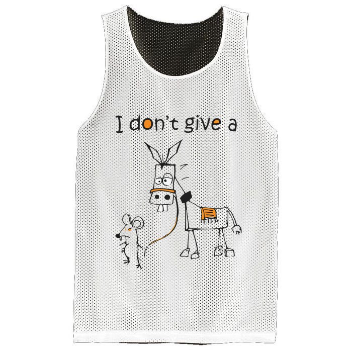 I Dont Give A Rat Ass Donkey And Mouse Walking Funny VNeck Mesh Reversible Basketball Jersey Tank