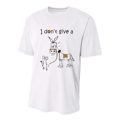I Dont Give A Rat Ass Donkey And Mouse Walking Funny VNeck Youth Performance Sprint T-Shirt