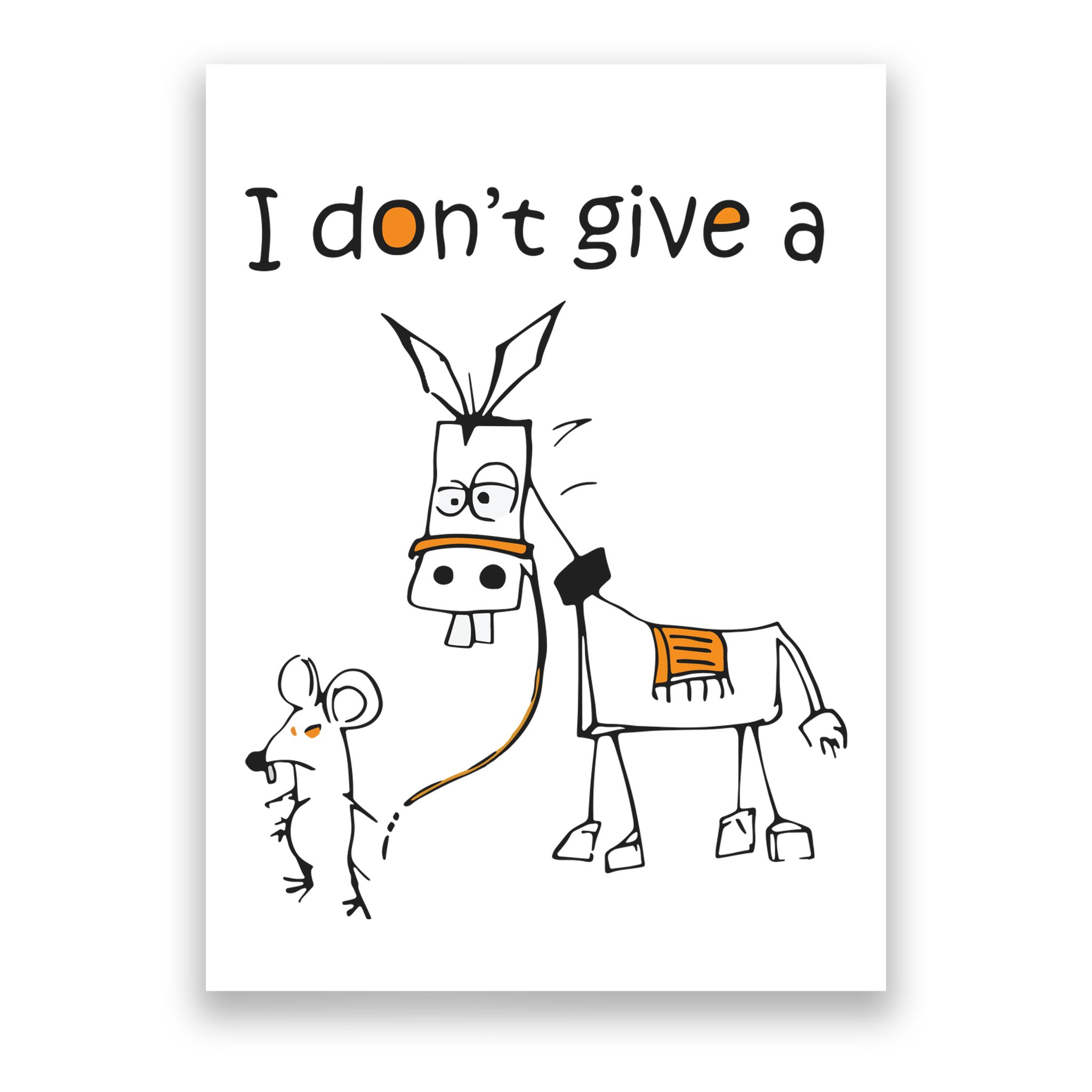 I Dont Give A Rat Ass Donkey And Mouse Walking Funny VNeck Poster