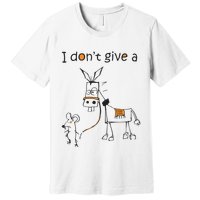 I Dont Give A Rat Ass Donkey And Mouse Walking Funny VNeck Premium T-Shirt
