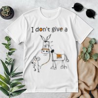 I Dont Give A Rat Ass Donkey And Mouse Walking Funny VNeck Premium T-Shirt