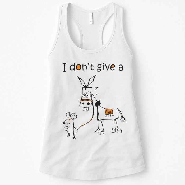 I Dont Give A Rat Ass Donkey And Mouse Walking Funny VNeck Womens Tank Top
