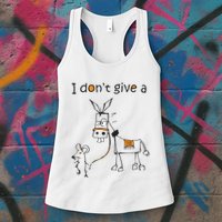 I Dont Give A Rat Ass Donkey And Mouse Walking Funny VNeck Womens Tank Top