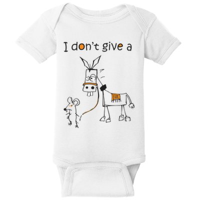 I Dont Give A Rat Ass Donkey And Mouse Walking Funny VNeck Baby Bodysuit