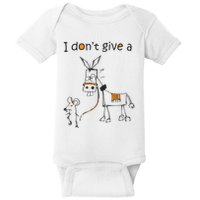 I Dont Give A Rat Ass Donkey And Mouse Walking Funny VNeck Baby Bodysuit