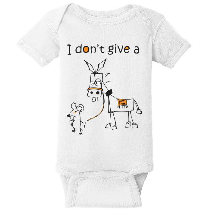 I Dont Give A Rat Ass Donkey And Mouse Walking Funny VNeck Baby Bodysuit