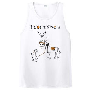 I Dont Give A Rat Ass Donkey And Mouse Walking Funny VNeck PosiCharge Competitor Tank