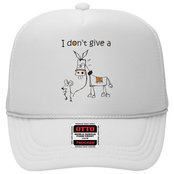 I Dont Give A Rat Ass Donkey And Mouse Walking Funny VNeck Trucker Hat