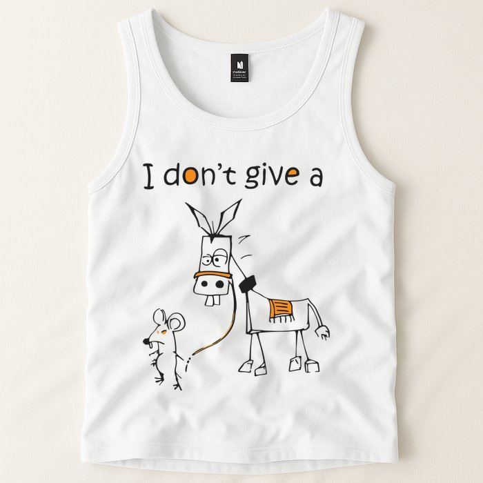 I Dont Give A Rat Ass Donkey And Mouse Walking Funny VNeck Tank Top