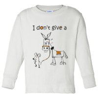 I Dont Give A Rat Ass Donkey And Mouse Walking Funny VNeck Toddler Long Sleeve Shirt