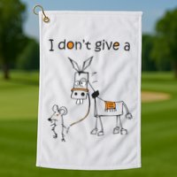 I Dont Give A Rat Ass Donkey And Mouse Walking Funny VNeck Golf Towel