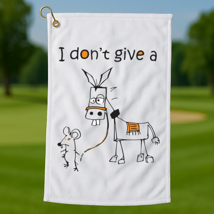 I Dont Give A Rat Ass Donkey And Mouse Walking Funny VNeck Golf Towel