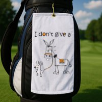 I Dont Give A Rat Ass Donkey And Mouse Walking Funny VNeck Golf Towel