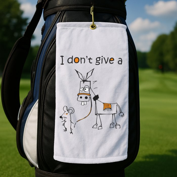 I Dont Give A Rat Ass Donkey And Mouse Walking Funny VNeck Golf Towel
