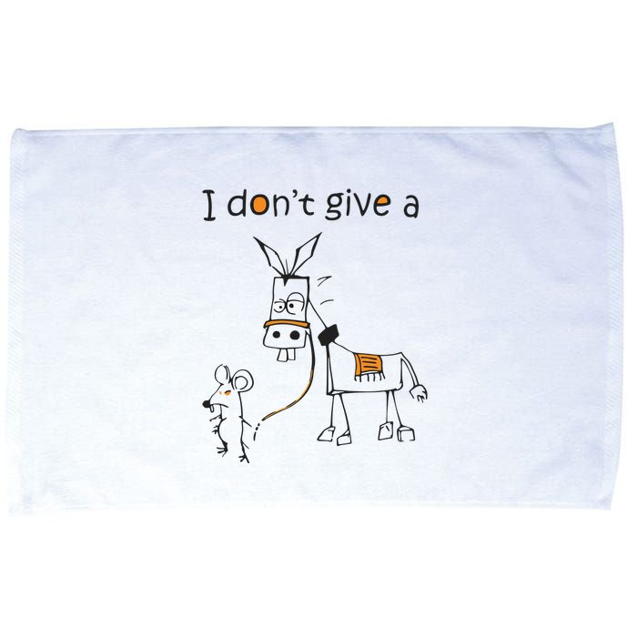 I Dont Give A Rat Ass Donkey And Mouse Walking Funny VNeck Microfiber Hand Towel