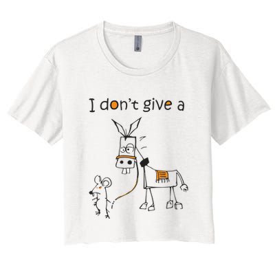 I Dont Give A Rat Ass Donkey And Mouse Walking Funny VNeck Crop Top