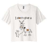 I Dont Give A Rat Ass Donkey And Mouse Walking Funny VNeck Crop Top