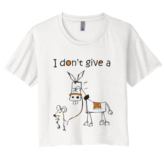 I Dont Give A Rat Ass Donkey And Mouse Walking Funny VNeck Crop Top