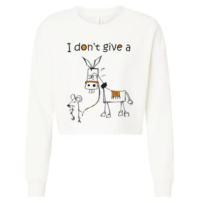 I Dont Give A Rat Ass Donkey And Mouse Walking Funny VNeck Cropped Pullover Crew