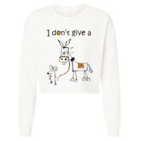 I Dont Give A Rat Ass Donkey And Mouse Walking Funny VNeck Cropped Pullover Crew