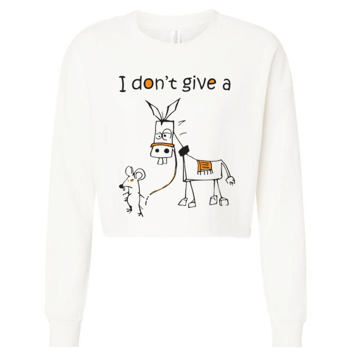 I Dont Give A Rat Ass Donkey And Mouse Walking Funny VNeck Cropped Pullover Crew