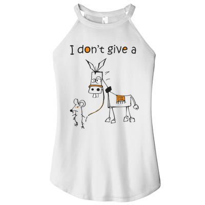 I Dont Give A Rat Ass Donkey And Mouse Walking Funny VNeck Women's Perfect Tri Rocker Tank