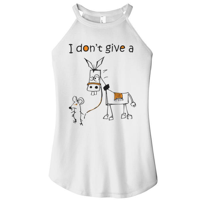 I Dont Give A Rat Ass Donkey And Mouse Walking Funny VNeck Women's Perfect Tri Rocker Tank