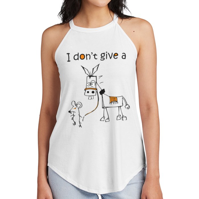 I Dont Give A Rat Ass Donkey And Mouse Walking Funny VNeck Women's Perfect Tri Rocker Tank